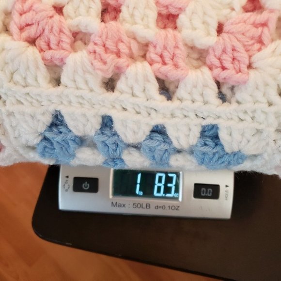 Handmade Crocheted Baby Blanket Multi Colors 36”x 44” - Picture 9 of 9